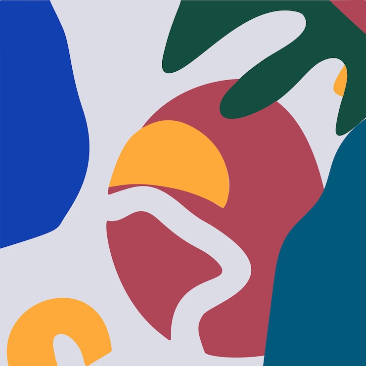 Free Vector abstract wall art with a minimal hand drawn design