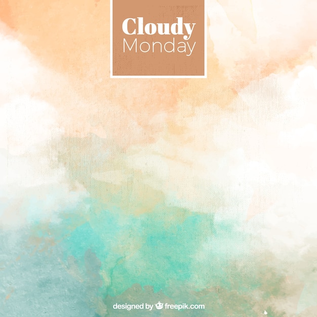 Abstract watercolor background of clouds