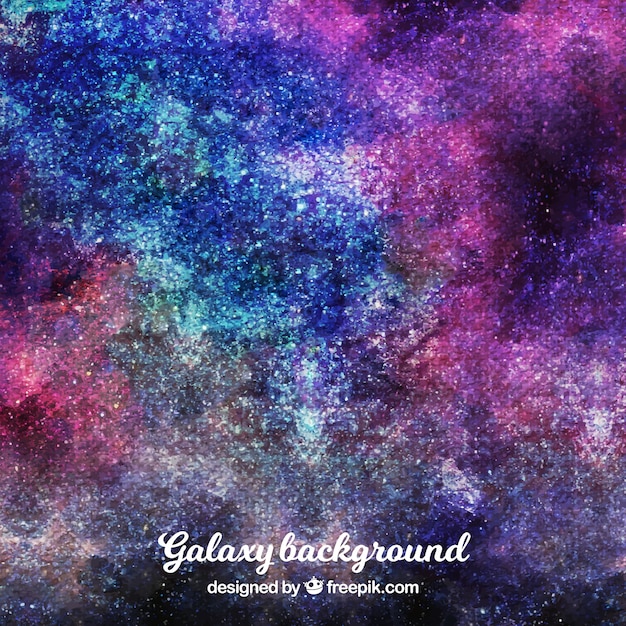 Abstract watercolor background of colorful galaxy