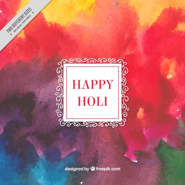 Abstract watercolor background of happy holi