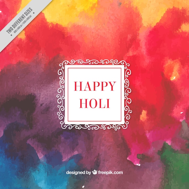 Abstract watercolor background of happy holi