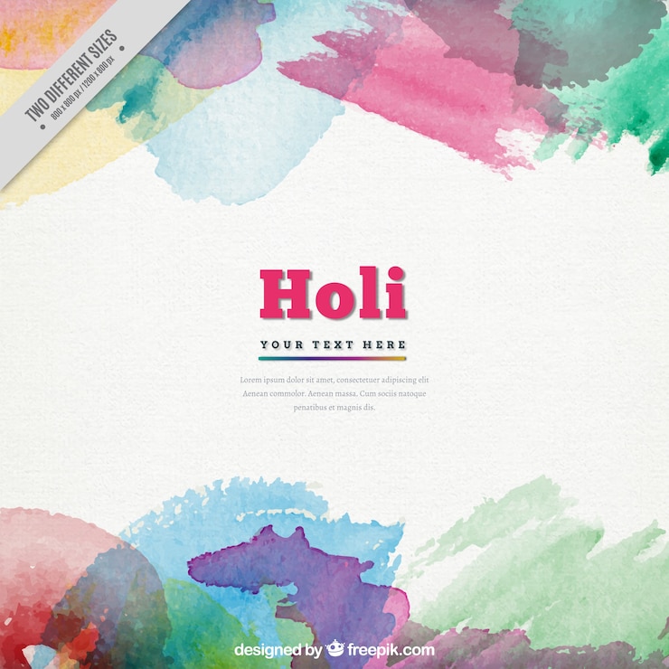 無料Vector abstract watercolor background of holi festival