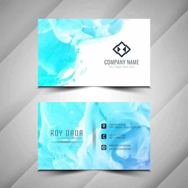 Free vector abstract watercolor business card design