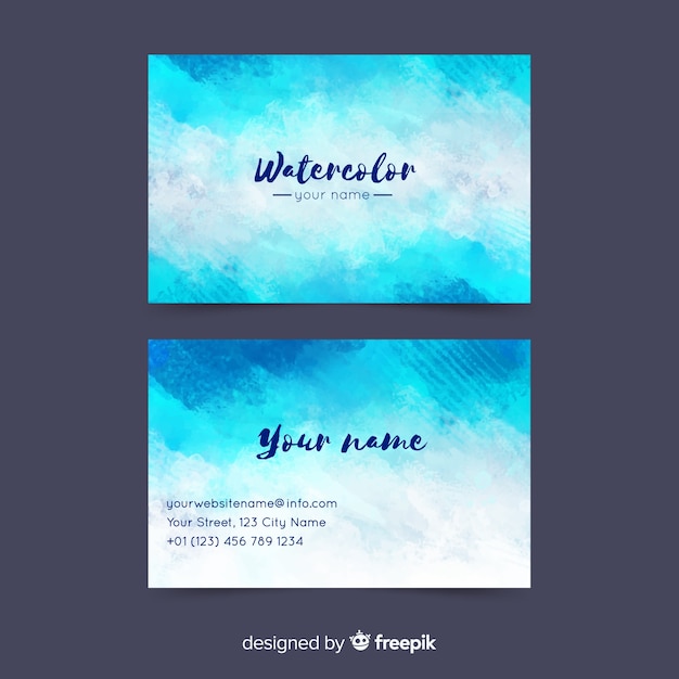 Abstract watercolor business card template