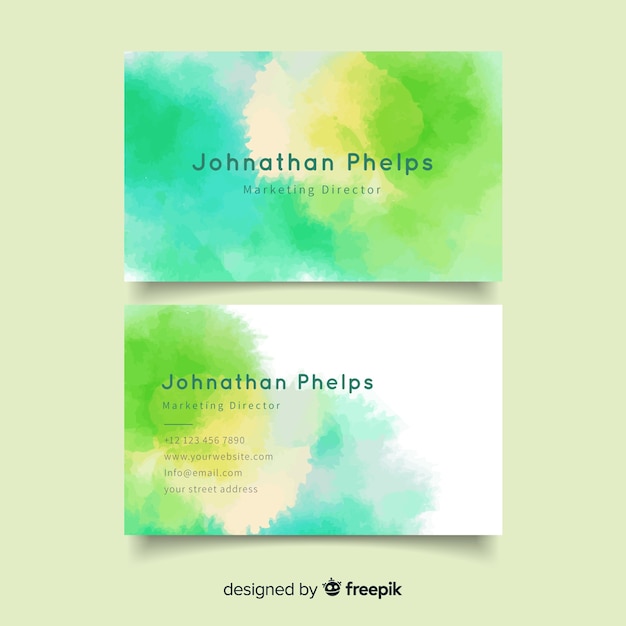 Abstract watercolor business card template