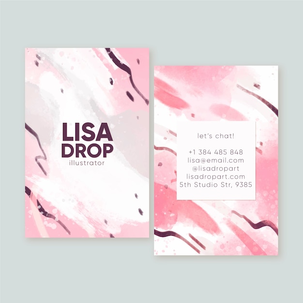 Free vector abstract watercolor business card template