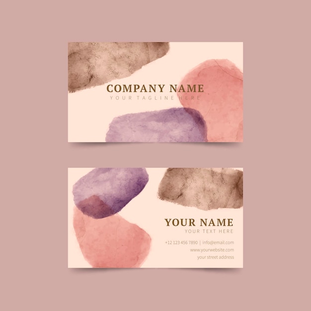 Abstract watercolor business card template