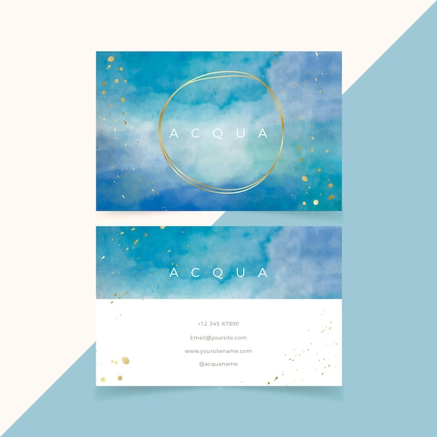 Free vector abstract watercolor business card template