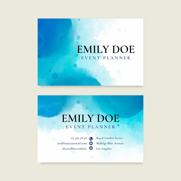 Free vector abstract watercolor business card template