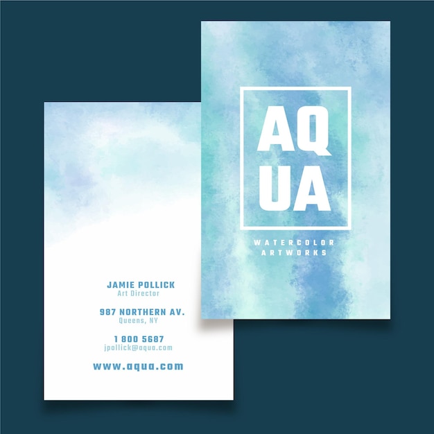 Free vector abstract watercolor business card template