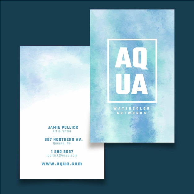 Abstract watercolor business card template