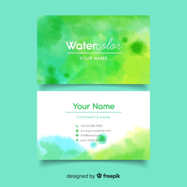 Abstract watercolor business card template