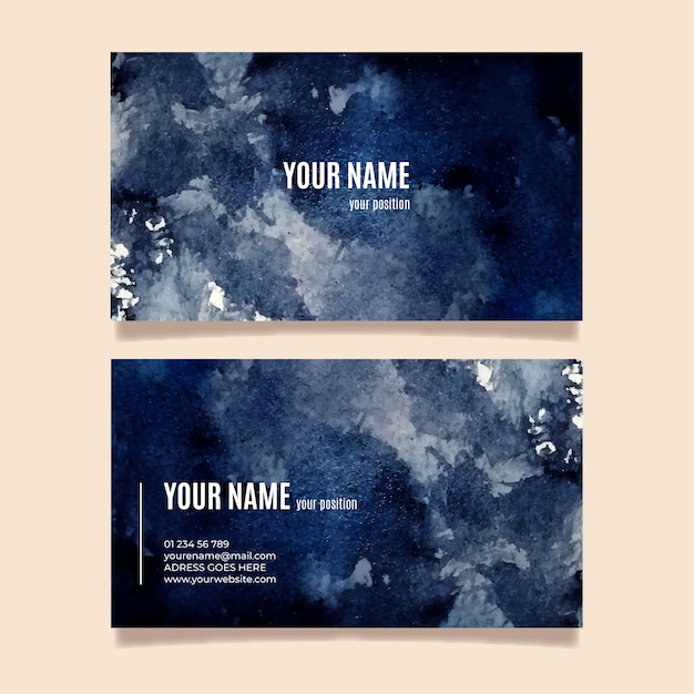 Free vector abstract watercolor business card