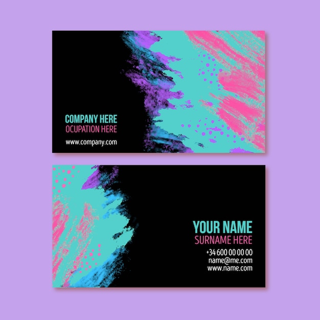 Abstract watercolor business card