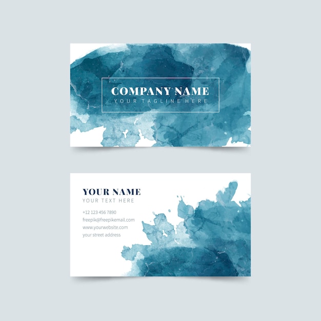 Free vector abstract watercolor business card