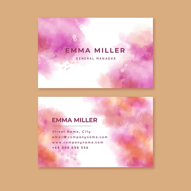 Abstract watercolor business card