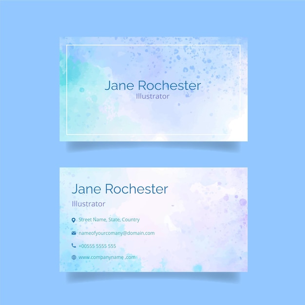 Abstract watercolor business card