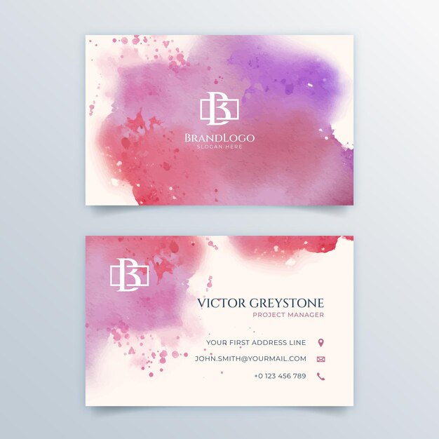 abstract watercolor business card