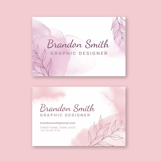 Free vector abstract watercolor business card