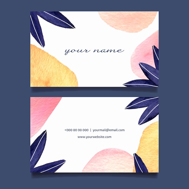 Free vector abstract watercolor business card