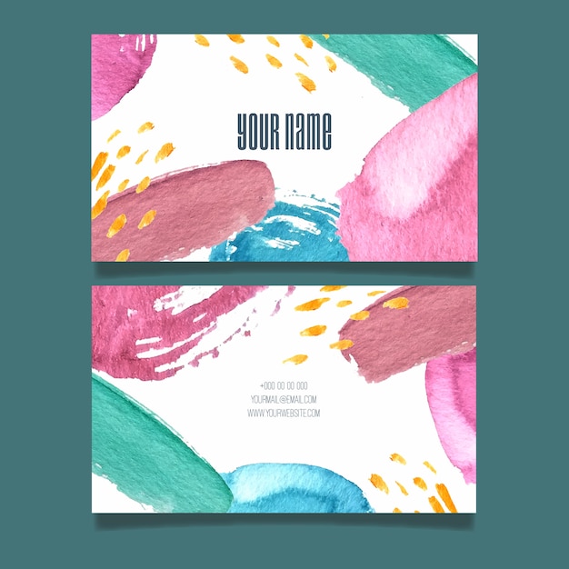 Free vector abstract watercolor business card