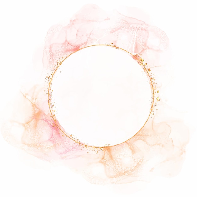 Abstract watercolor circular frame