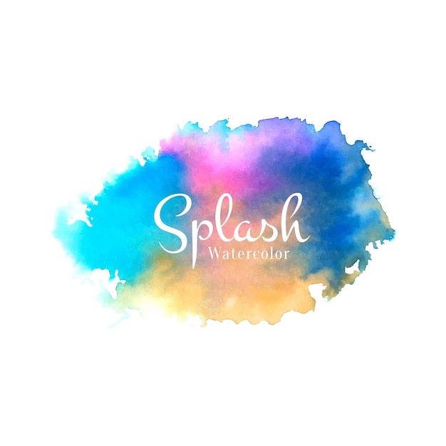 Abstract watercolor colorful splash design