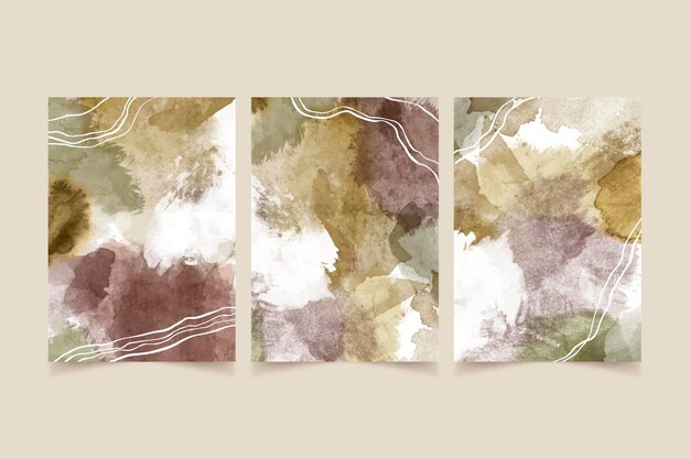 Abstract watercolor cover set