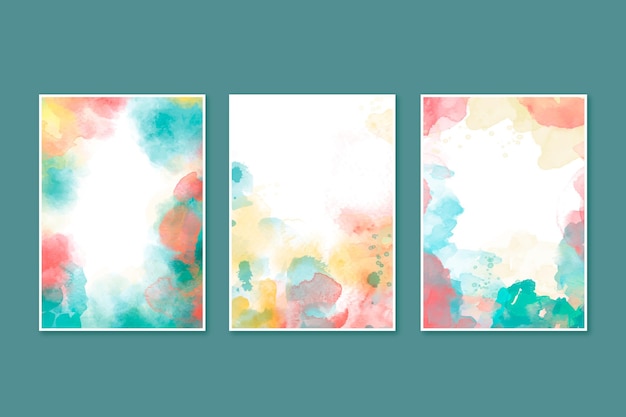 Free vector abstract watercolor covers collection