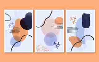 Free vector abstract watercolor covers collection