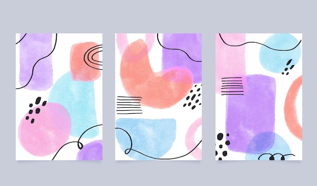 Free vector abstract watercolor covers collection