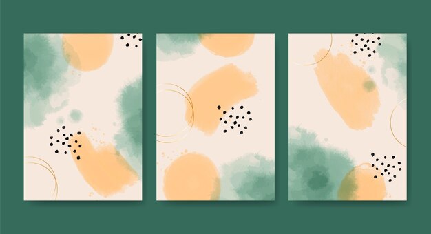 Abstract watercolor covers collection