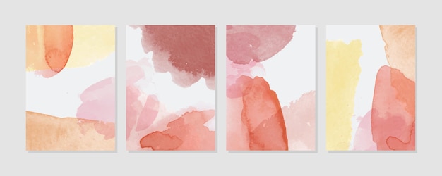 Free vector abstract watercolor covers collection