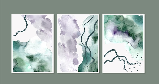 Free vector abstract watercolor covers collection