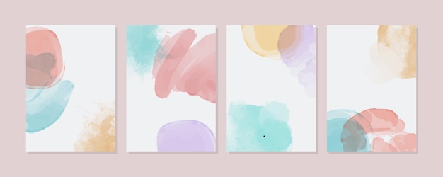Abstract watercolor covers design