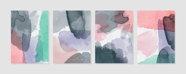 Abstract watercolor covers design