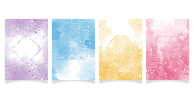 Free vector abstract watercolor covers