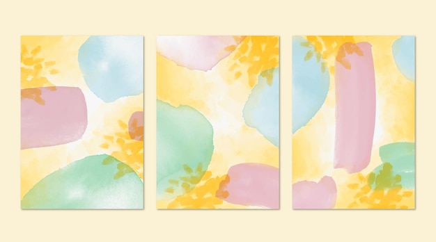 Free vector abstract watercolor covers