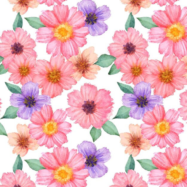 Abstract watercolor floral pattern design