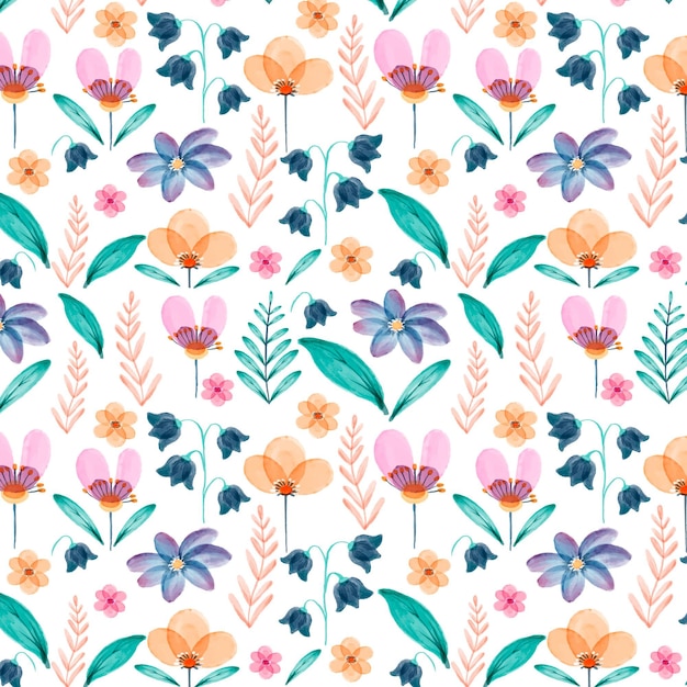 추상 수채화 꽃 패턴 디자인