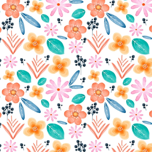 Abstract watercolor floral pattern design