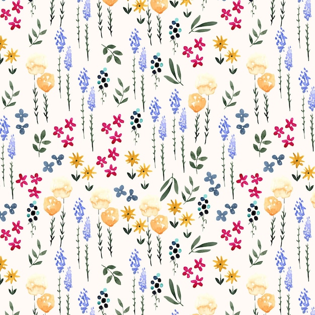 Бесплатное векторное изображение Абстрактная акварель цветочный узор дизайн