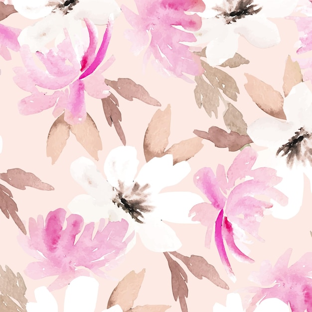 Abstract watercolor floral pattern design