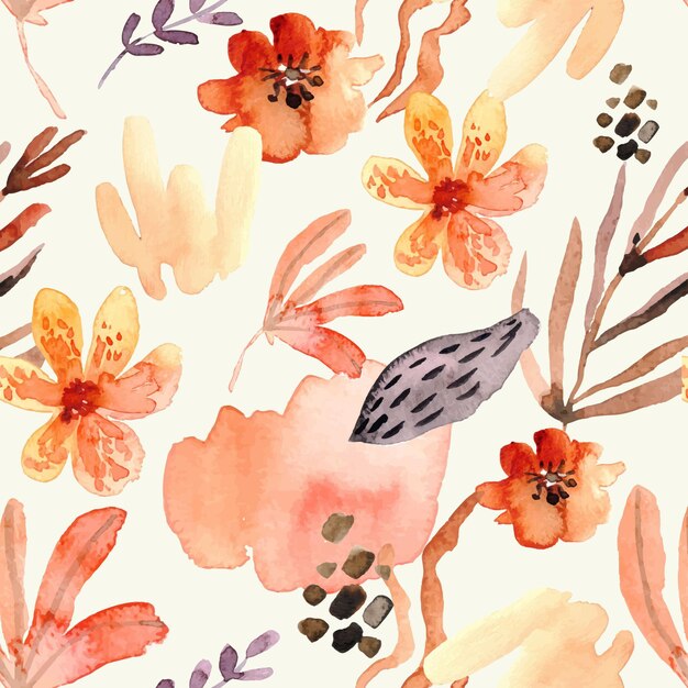 Abstract watercolor floral pattern