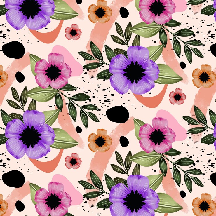 Free Vector abstract watercolor floral patterns