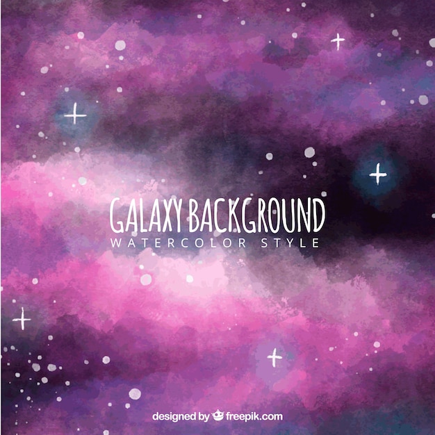 Abstract watercolor galaxy background with purple tones