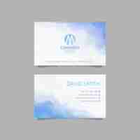 Free vector abstract watercolor horizontal business card template