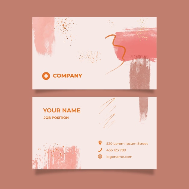 Free vector abstract watercolor horizontal business card template