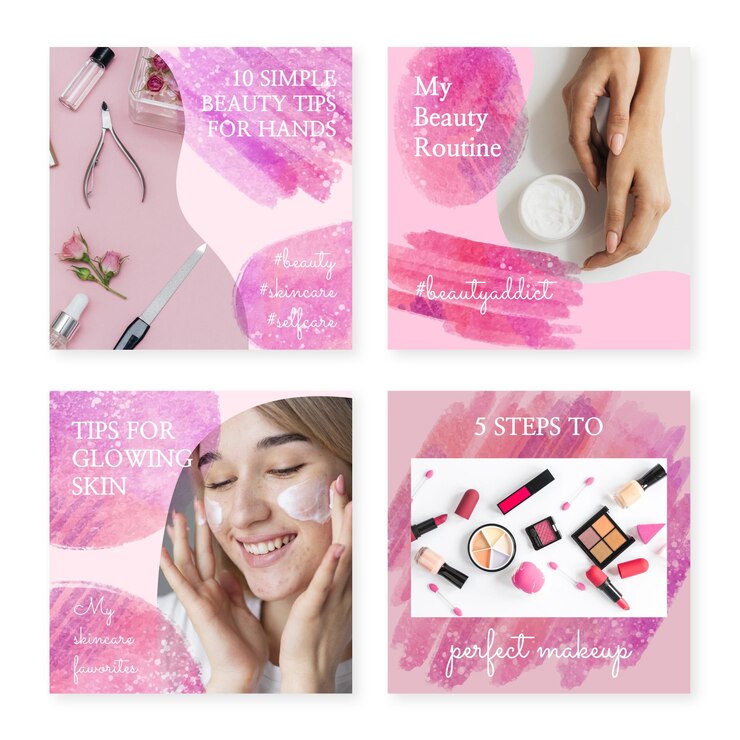 Free Vector abstract watercolor instagram posts with photo