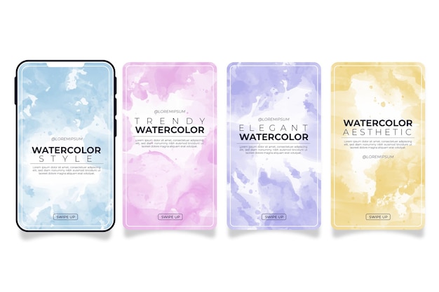 Free Vector abstract watercolor instagram stories
